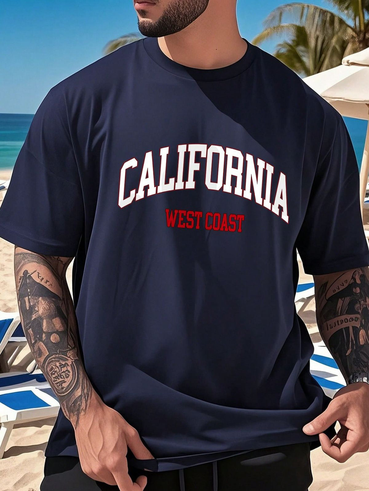 CAMISETA HOMBRE AZUL CALIFORNIA WEST