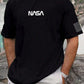 CAMISETA HOMBRE NEGRA NASA LETRAS AL COSTADO