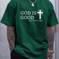 CAMISETA HOMBRE VERDE GOD IS GOD ALL THE TIME