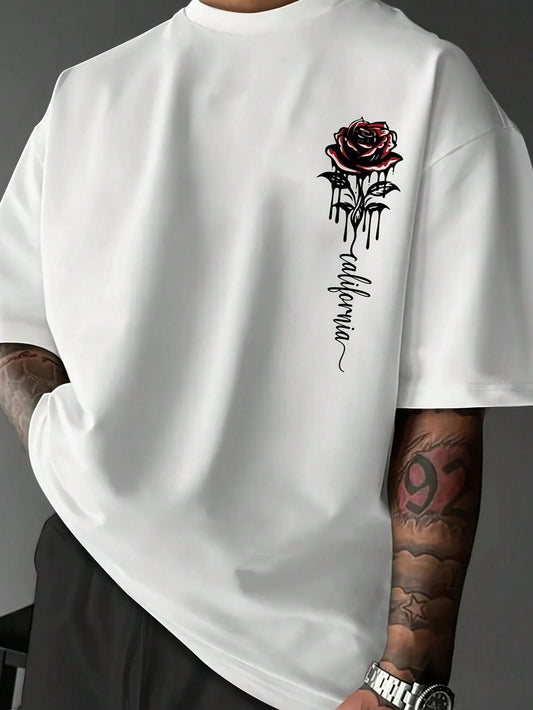 CAMISETA HOMBRE BLANCA ROSA CALIFORNIA