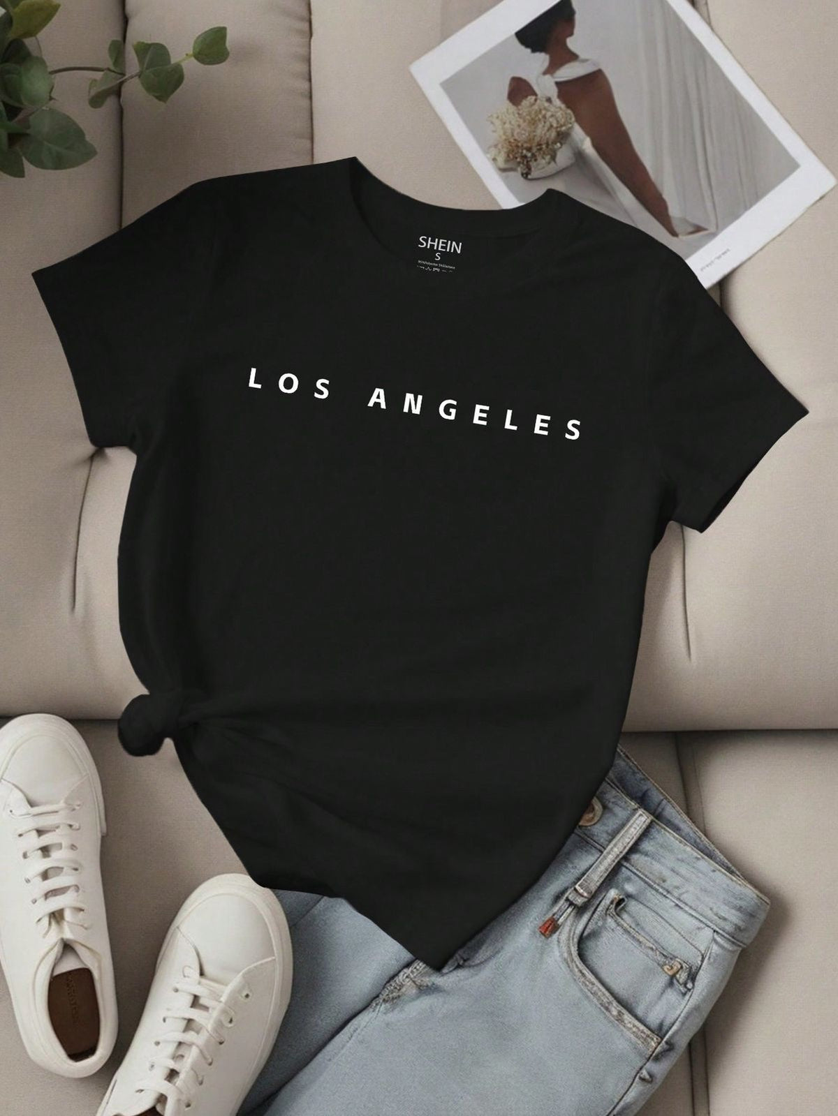 CAMISETA DAMA NEGRA LOS ANGELES
