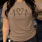 CAMISETA DAMA CARDIO CORAZON CAFE CLARO