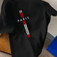 CAMISETA NEGRA HOMBRE CRUZ PARIS LINEA ROJA