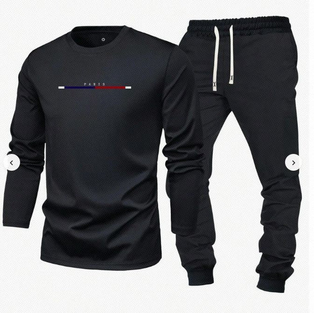 CONJUNTO JOGGER NEGRO PARIS LINEAZUL ROJA