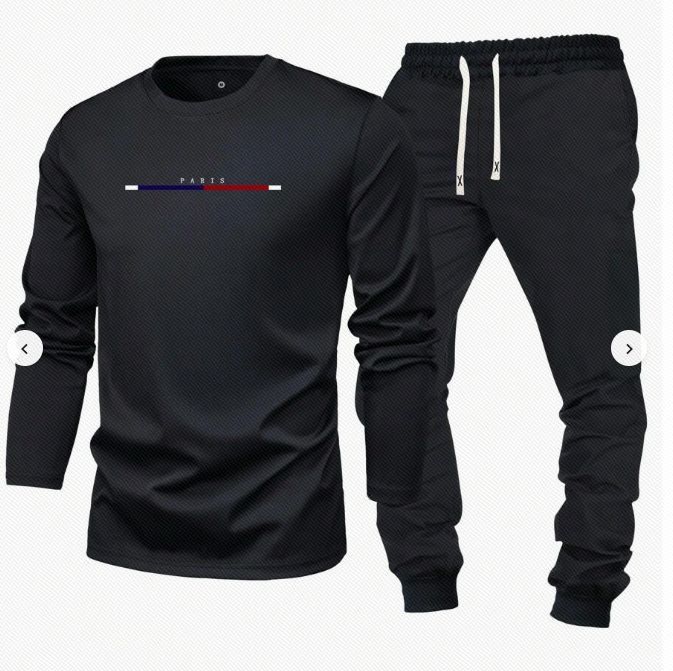 CONJUNTO JOGGER NEGRO PARIS LINEAZUL ROJA