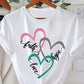 CAMISETA BLANCA DAMA TRES CORAZONES F-H-L