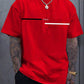 CAMISETA HOMBRE ROJA PARIS LINEA NEGRA-BLANCA