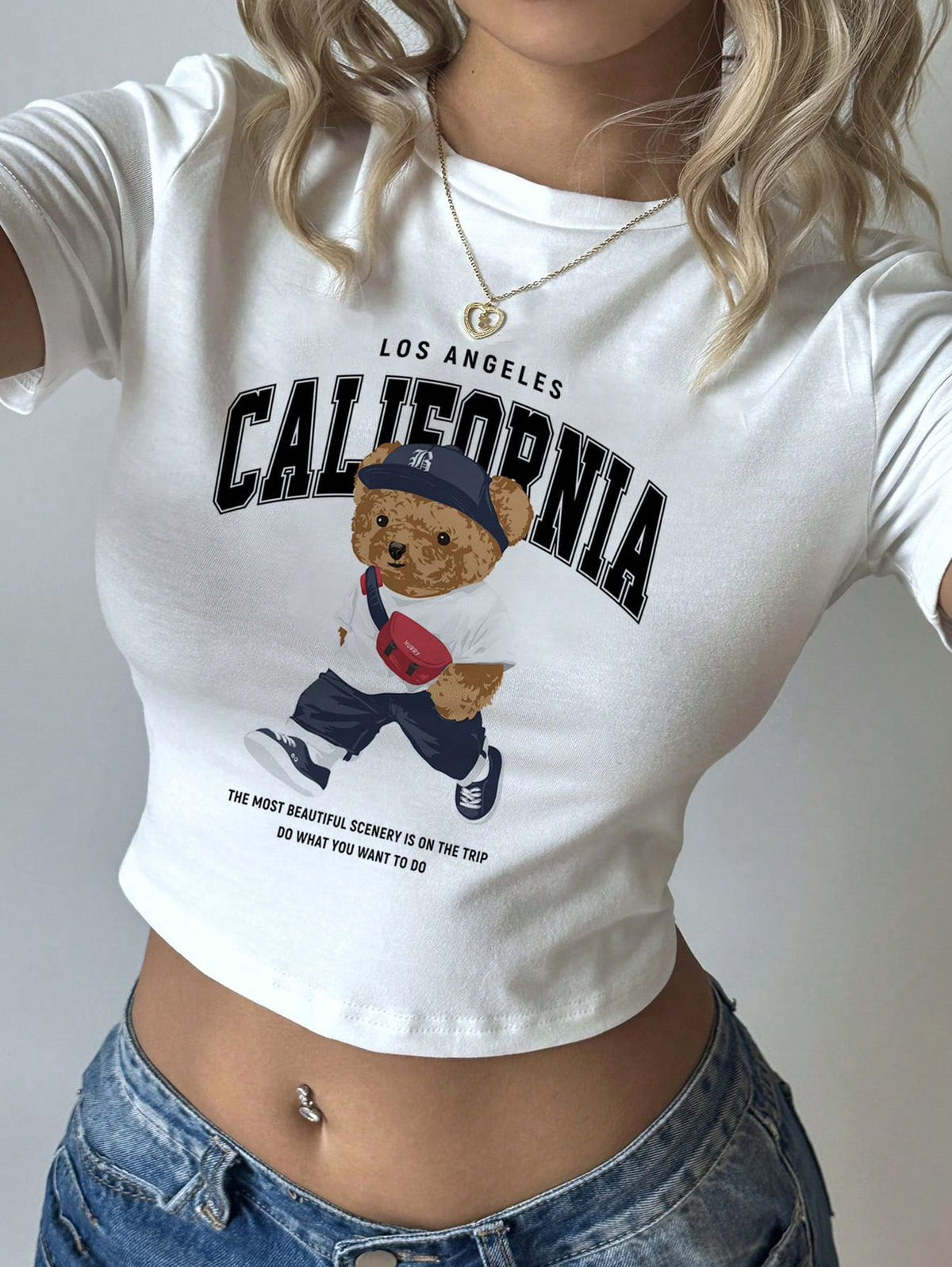 CAMISETA CROP OSO CALIFORNIA