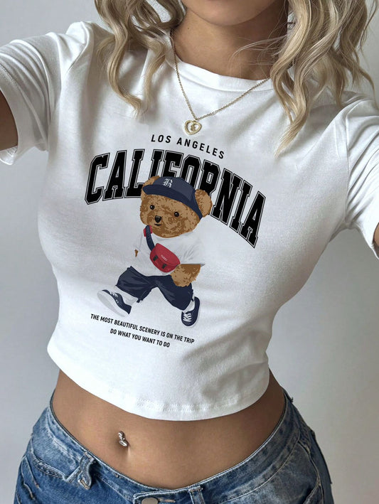 CAMISETA CROP OSO CALIFORNIA