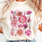 CAMISETA DAMA BLANCA FLORES ROSAS