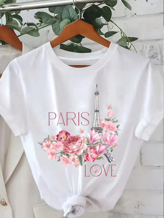 CAMISETA DAMA BLANCA PARIS LOVE