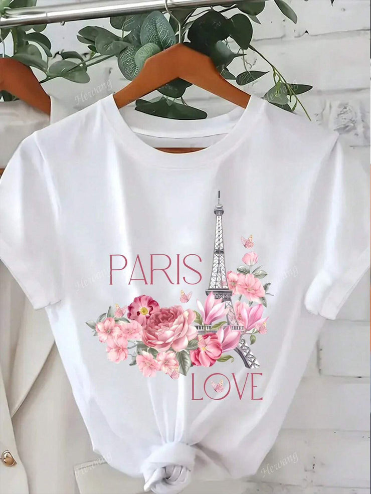 CAMISETA DAMA BLANCA PARIS LOVE