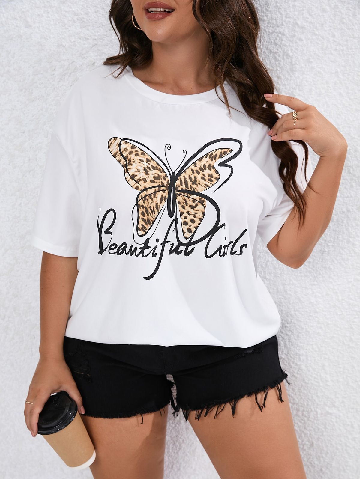 CAMISETA DAMA BLANCA MARIPOSA BEAUTIFUL GIRLS