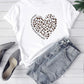 CAMISETA DAMA BLANCA CORAZON LEOPARDO WILD