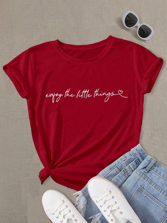 CAMISETA DAMA ROJA ENJOY THE LITTLE