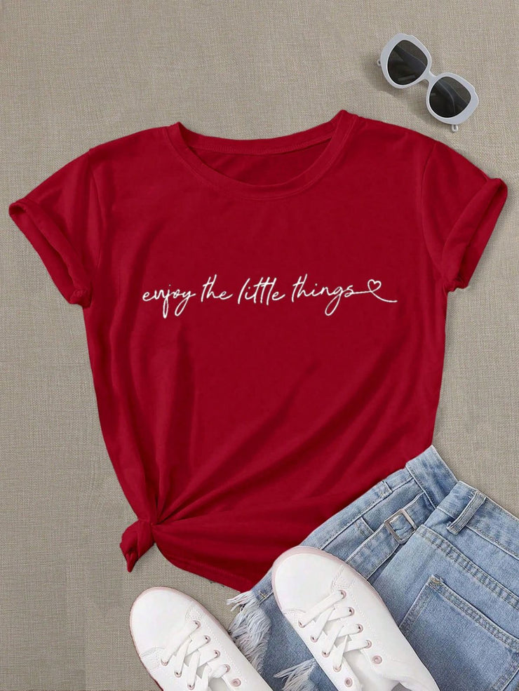 CAMISETA DAMA ROJA ENJOY THE LITTLE