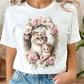 CAMISETA DAMA BLANCA GATA MAMA E HIJA