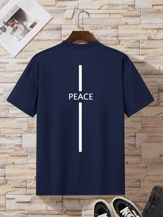 CAMISETA HOMBRE AZUL PEACE