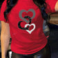 CAMISETA DAMA ROJA CORAZONES UNIDOS