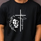 CAMISETA HOMBRE NEGRA LEON CRUZ JESUS