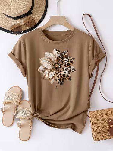 CAMISETA DAMA CAQUIS FLOR