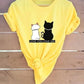 CAMISETA DAMA AMARILLO  GATOS LOVE