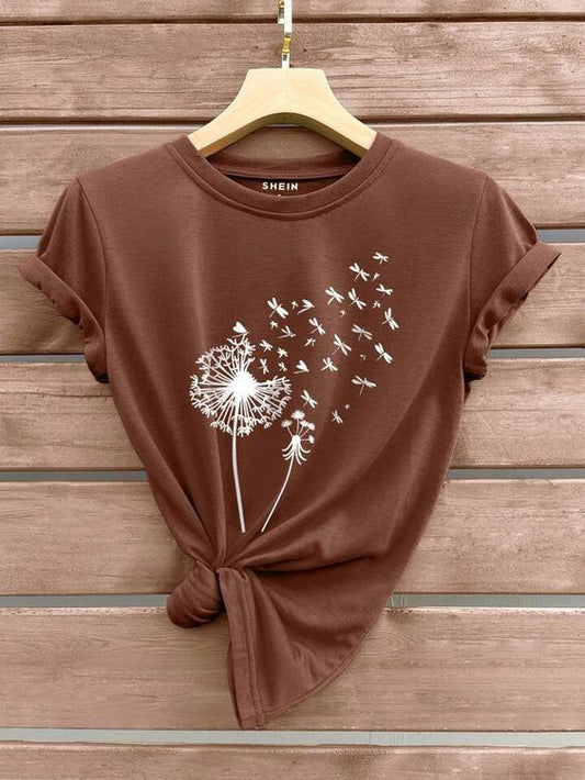 CAMISETA DAMA CAFE DIENTE LEON