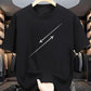 CAMISETA HOMBRE NEGRA AVION DIAGONAL