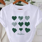 CAMISETA DAMA BLANCA CORAZONES VERDES