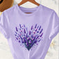 CAMISETA DAMA LILA CORAZON DE FLORES