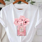 CAMISETA DAMA BLANCA PERFUME ROSA