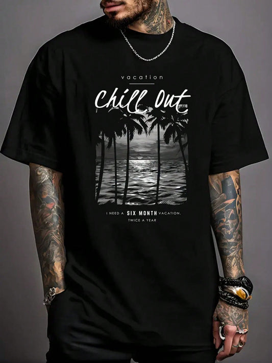 CAMISETA HOMBRE NEGRA CHILL OUT