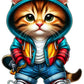 CAMISETA DAMA GATO AMARILLO COOL