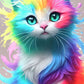 CAMISETA DAMA GATO COLORIDO