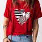 CAMISETA DAMA 3 CORAZONES ROJA