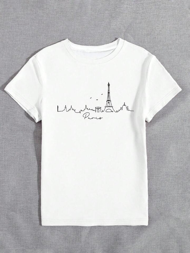 CAMISETA BLANCA DAMA CIUDAD PARIS