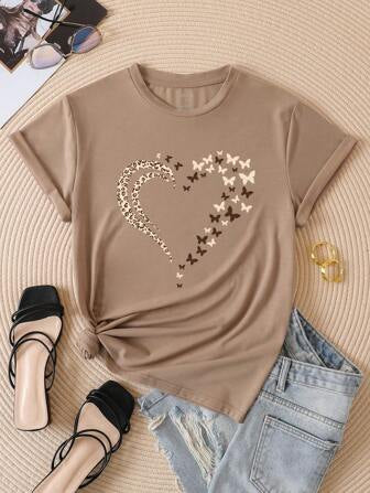 CAMISETA CAMEL CORAZON MARIPOSA ANIMAL
