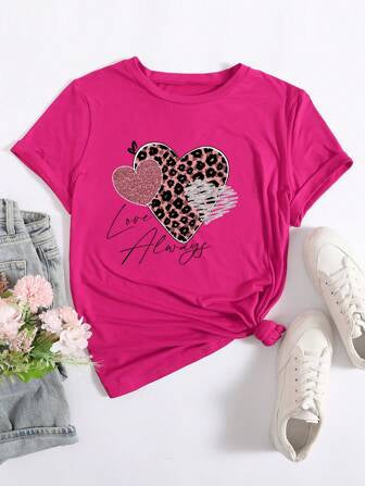CAMISETA MUJER FUSCIA LOVE ALWAYS