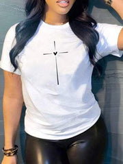 CAMISETA MUJER CORAZON CRUZ