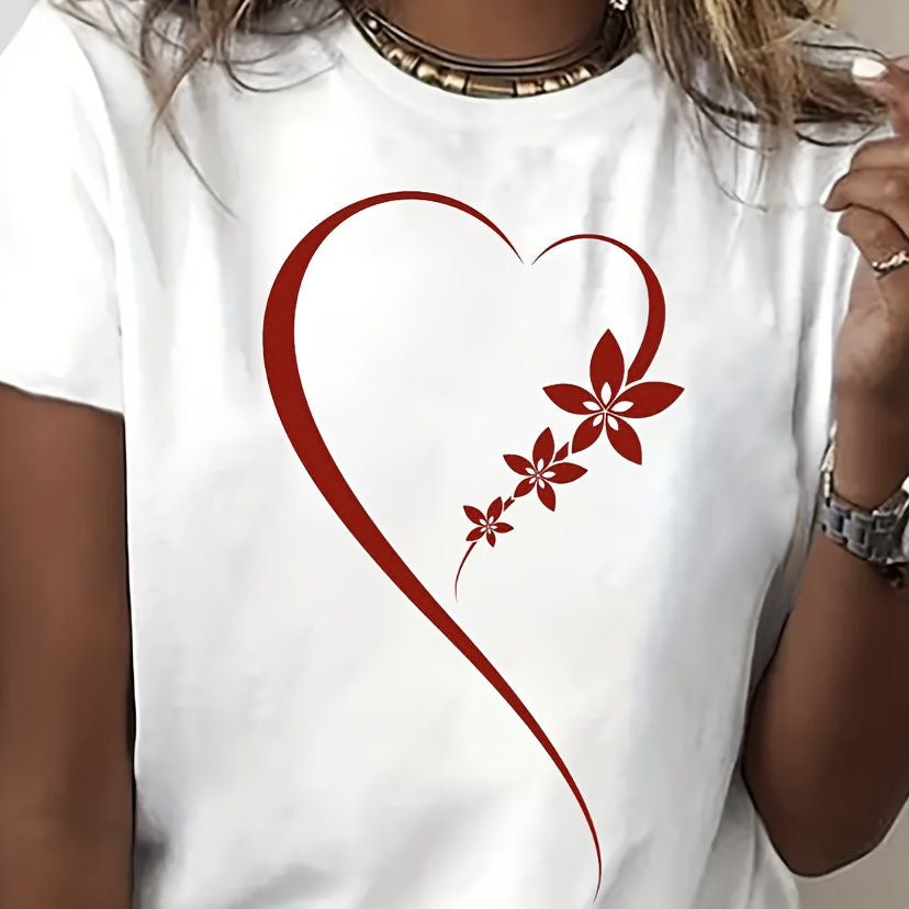 CAMISETA DAMA CORAZON FLOR