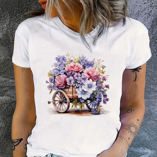 CAMISETA DAMA CARRETA FLORES