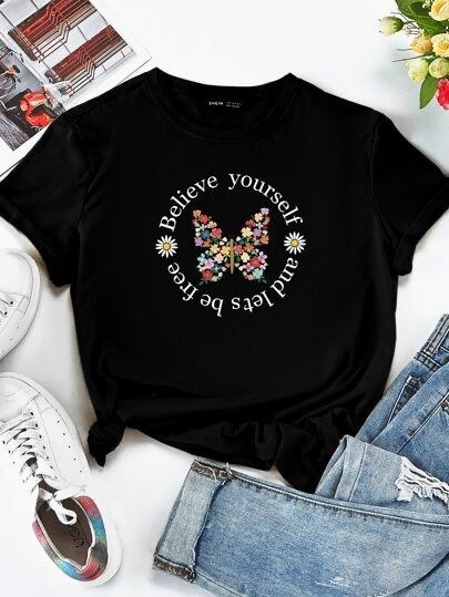 CAMISETA DAMA MARIPOSA BELIVE YOURSELF