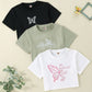 COMBO X 3 CAMISETA CROP MARIPOSAS