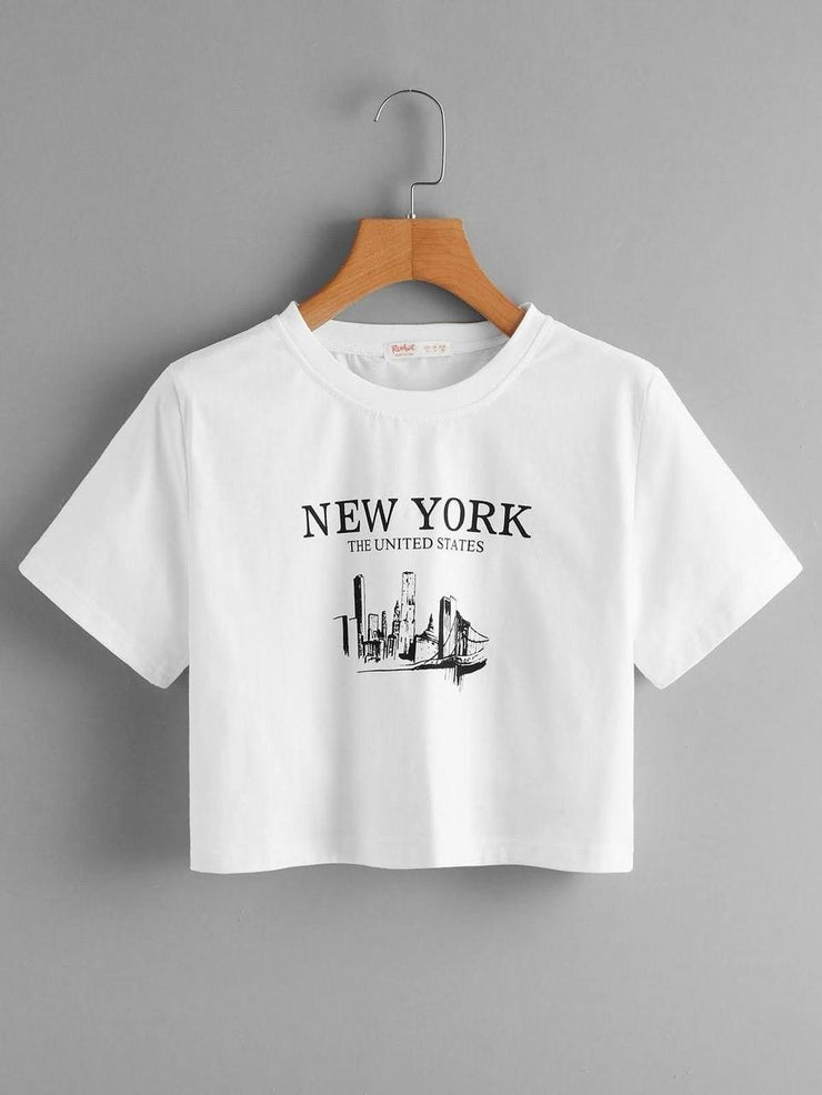 CAMISETA CROP NEW YORK THE UNITED STATES