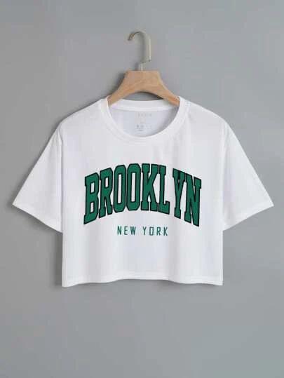 CAMISETA BLANCA CROP BROOKLYN