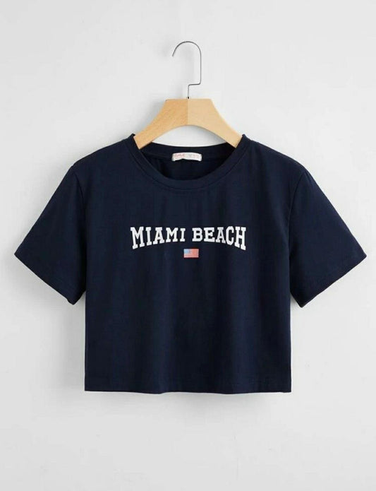 CAMISETA CROP MIAMI BEACH