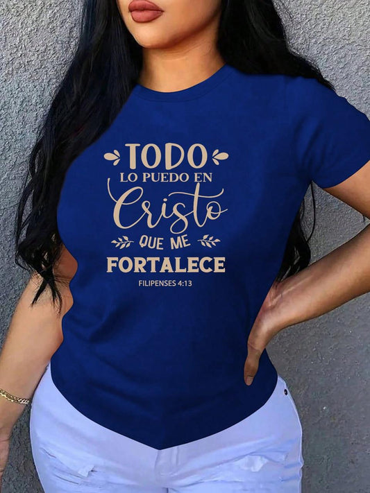 CAMISETA AZUL DAMA TODO LO PUEDO EN CRISTO