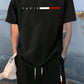 CONJUNTO HOMBRE NEGRO PARIS LINEA BLANCA ROJA