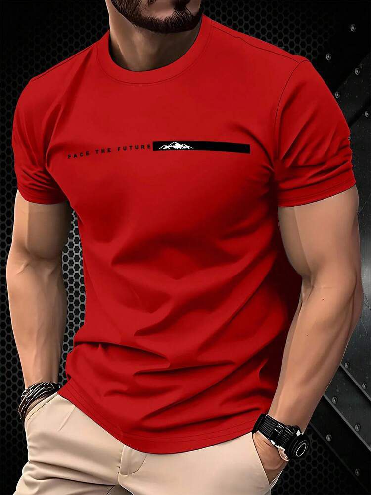 CAMISETA HOMBRE ROJA FACE THE FUTURE