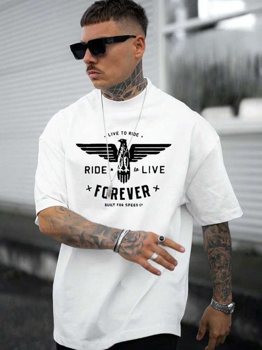 CAMISETA HOMBRE BLANCA RIDE-LIVE FOREVER